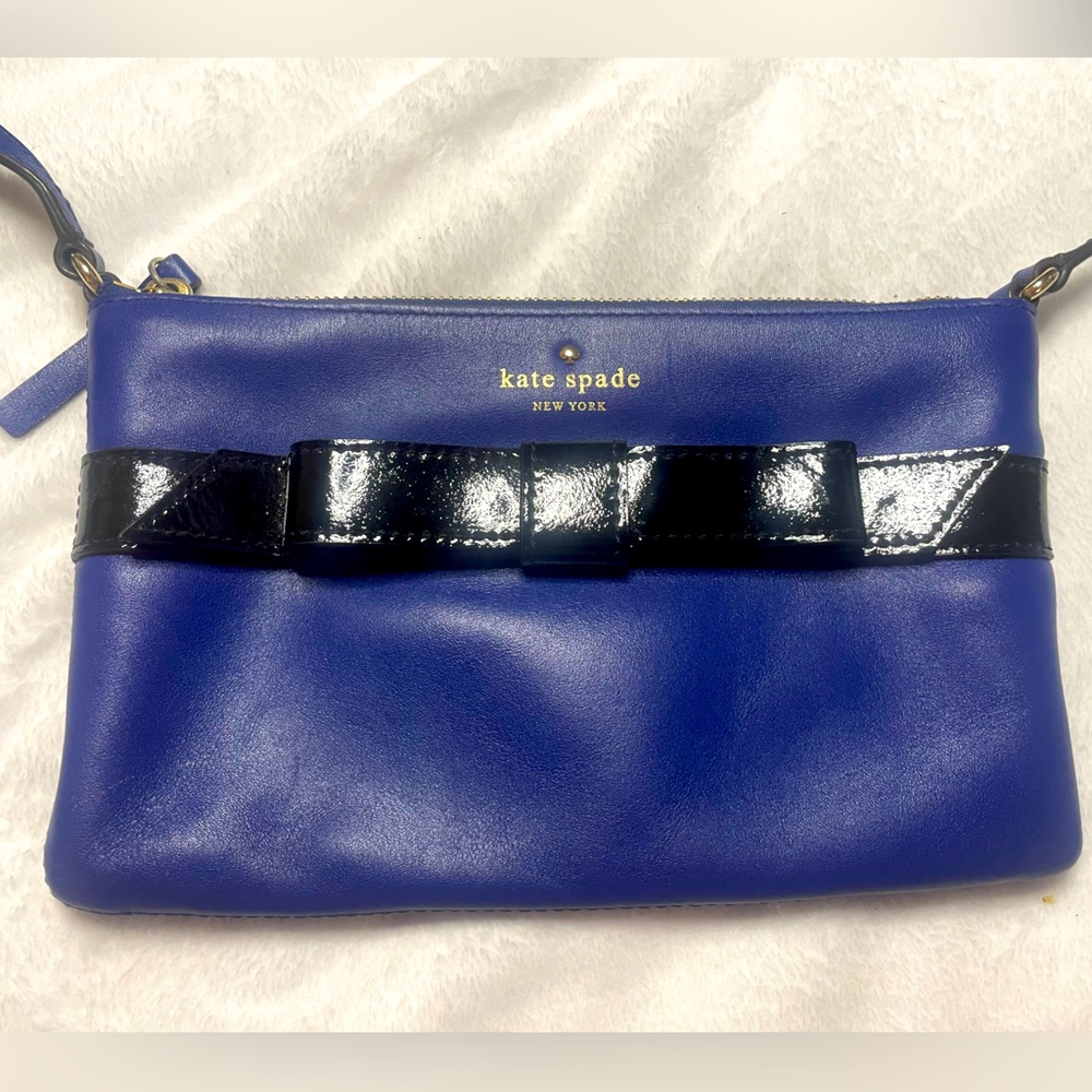 Kate Spade Crossbody blue with black bow